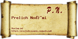 Prelich Noémi névjegykártya